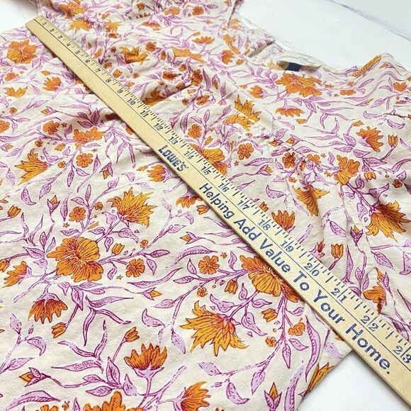 Universal Thread Blouse Womens XLarge Keyhole Neck Smocked Cuffs Floral Print - Picture 9 of 12